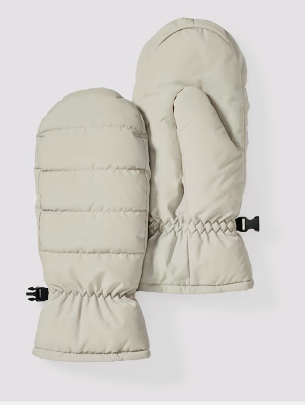 Eddie Bauer women’s off-white Puffer Mittens L